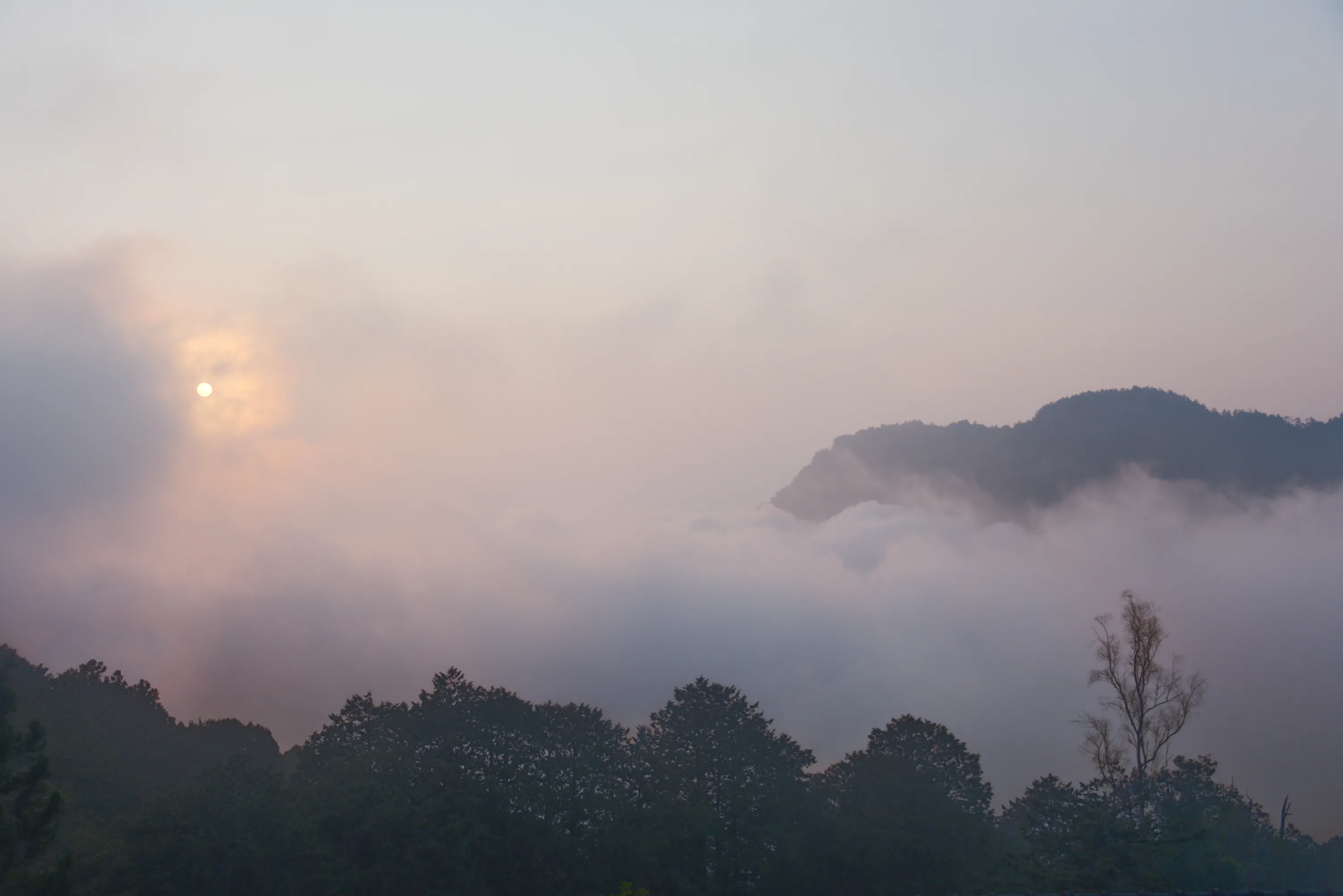Partially cloudy sunset from Alishan