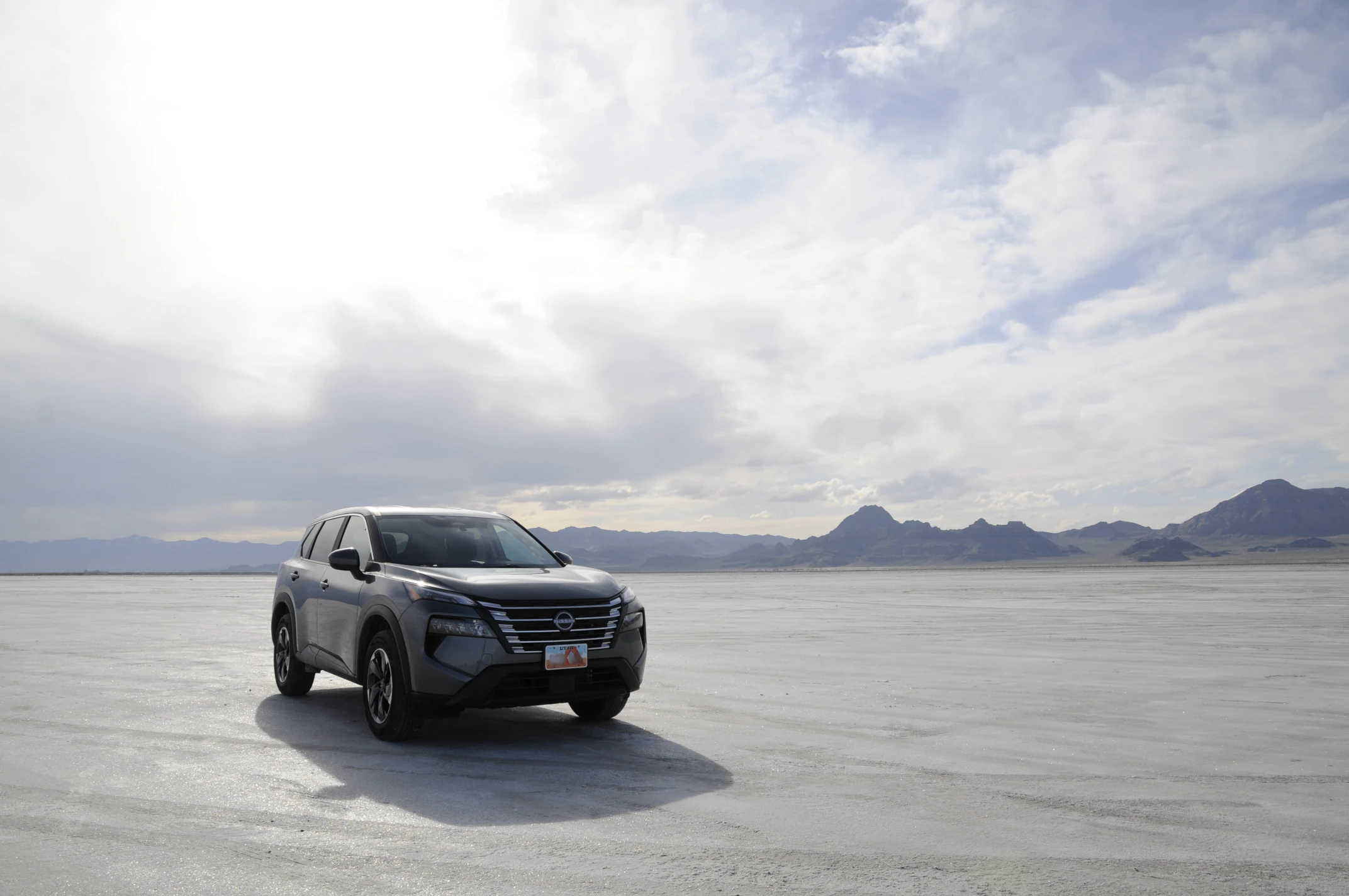 Car on the Bonneville Salt Flats